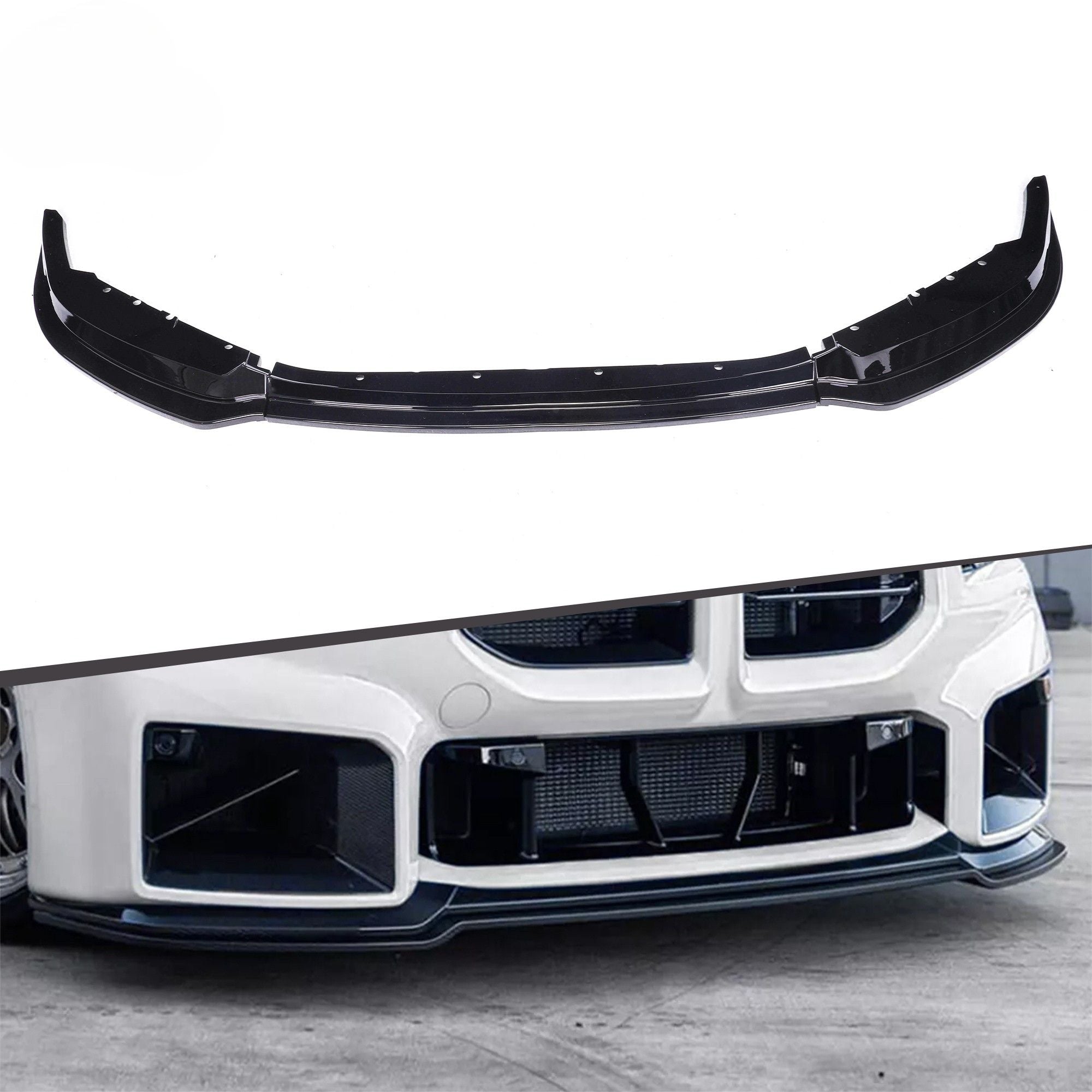 BMW M2 G87 Negro Brillo Estilo V Lip Frontal (2023+)