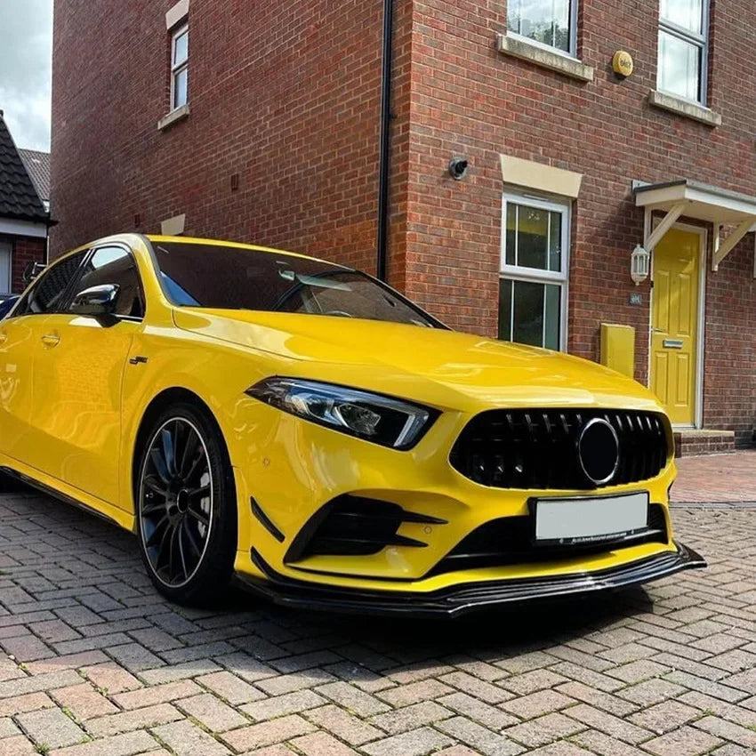 Mercedes A-Class W177 Estilo AMG Negro Brillo Lip Frontal (2018-2022)