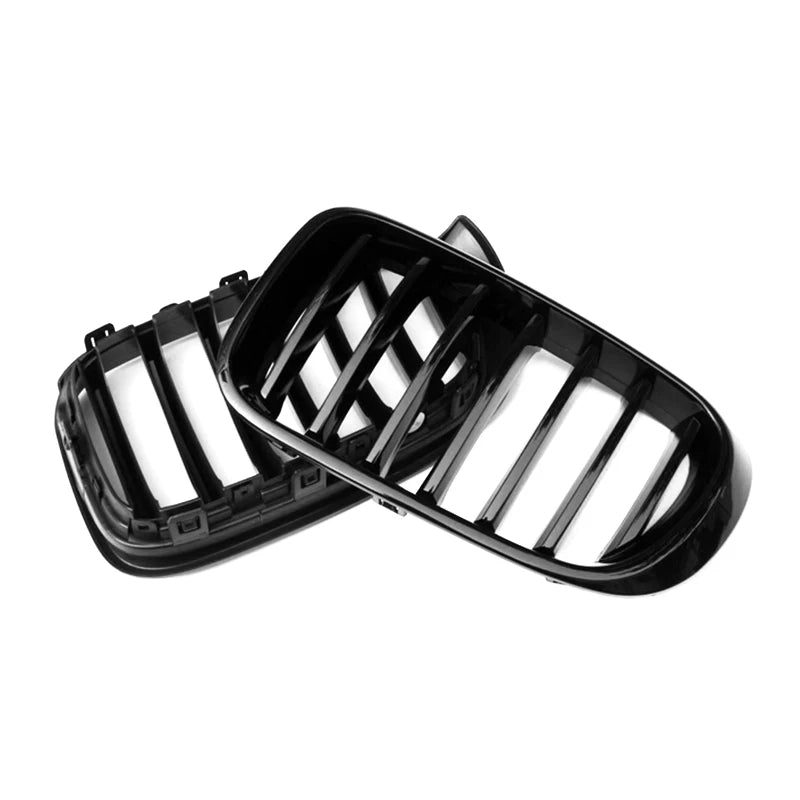 BMW X3 X4 F25 F26 LCI Gloss Black Single Slat Front Grills (2014-2018)