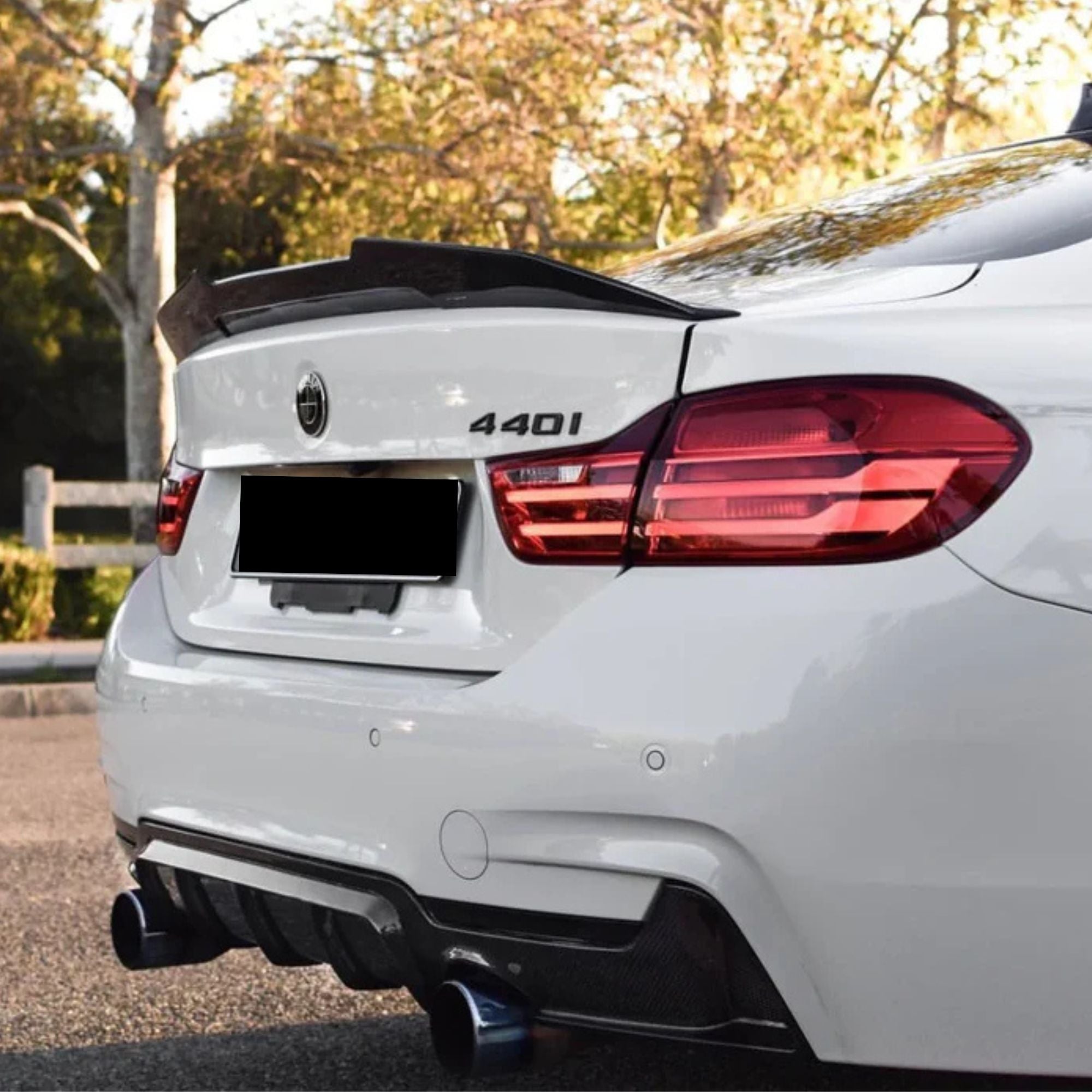 BMW Serie 4 F32 Negro Brillo Ducktail Estilo PSM Spoiler Trasero (2014-2019)