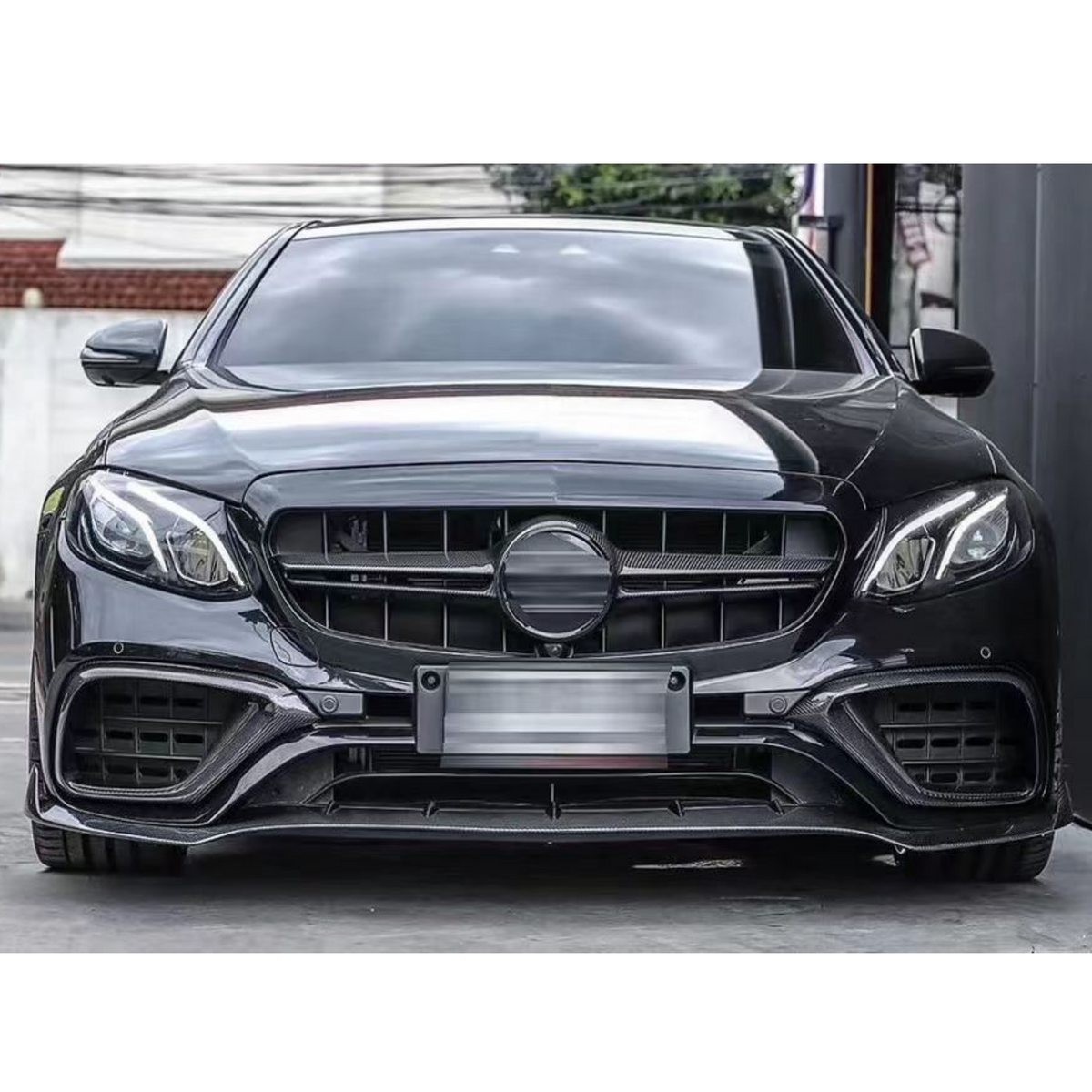 Mercedes Clase E W213 Lip Frontal Estilo E63 AMG de Carbono (2017-2020)