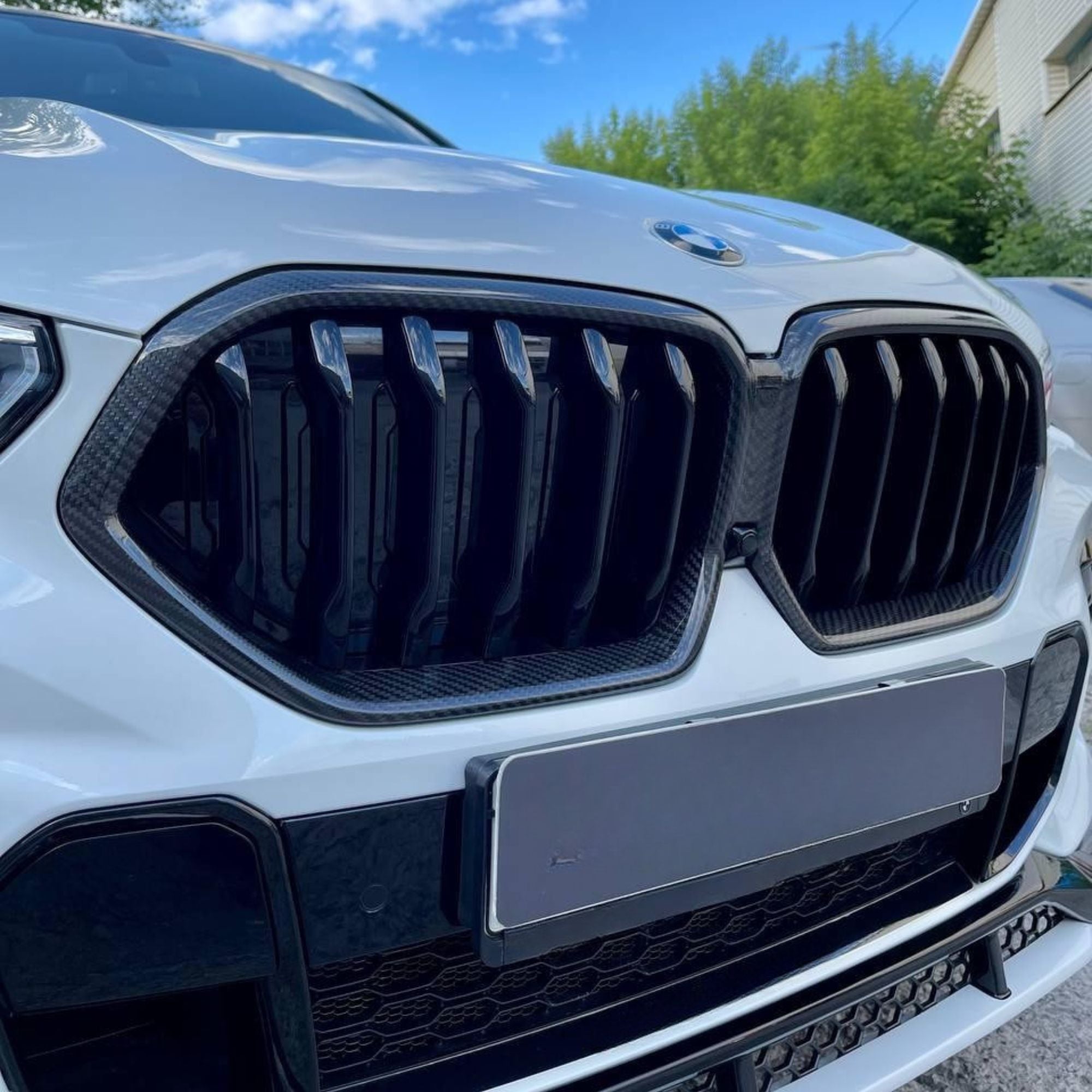 BMW X6 & X6M G06 F96 Parrillas Frontales de Carbono con Lama Única (2019-2022)