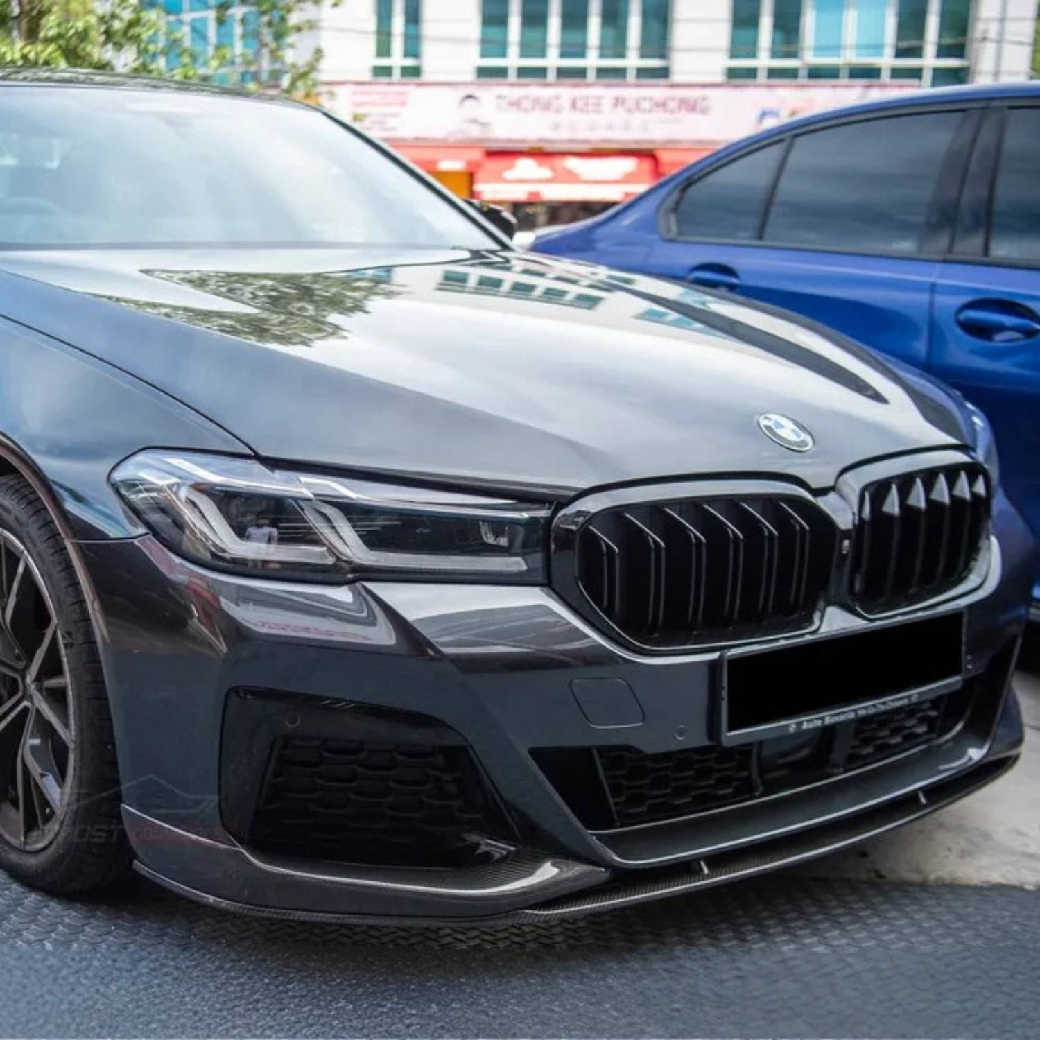 BMW 5 Series G30 LCI M-Sport Gloss Black MP Style Front Lip Splitter (2021-2023)