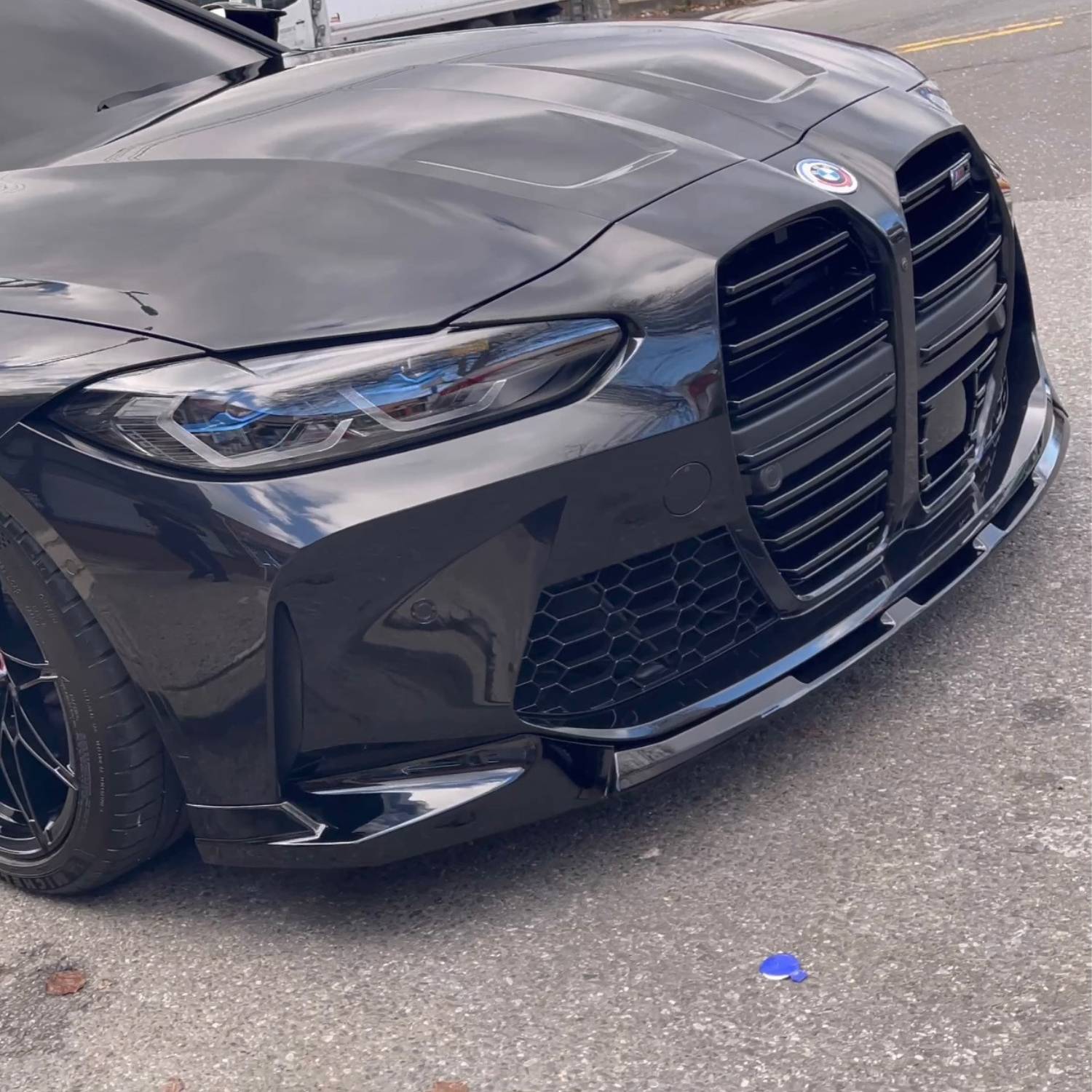 BMW M3 G80 G81 / M4 G82 G83 Lip Frontal Negro Brillo ABS Estilo MP (2021+)