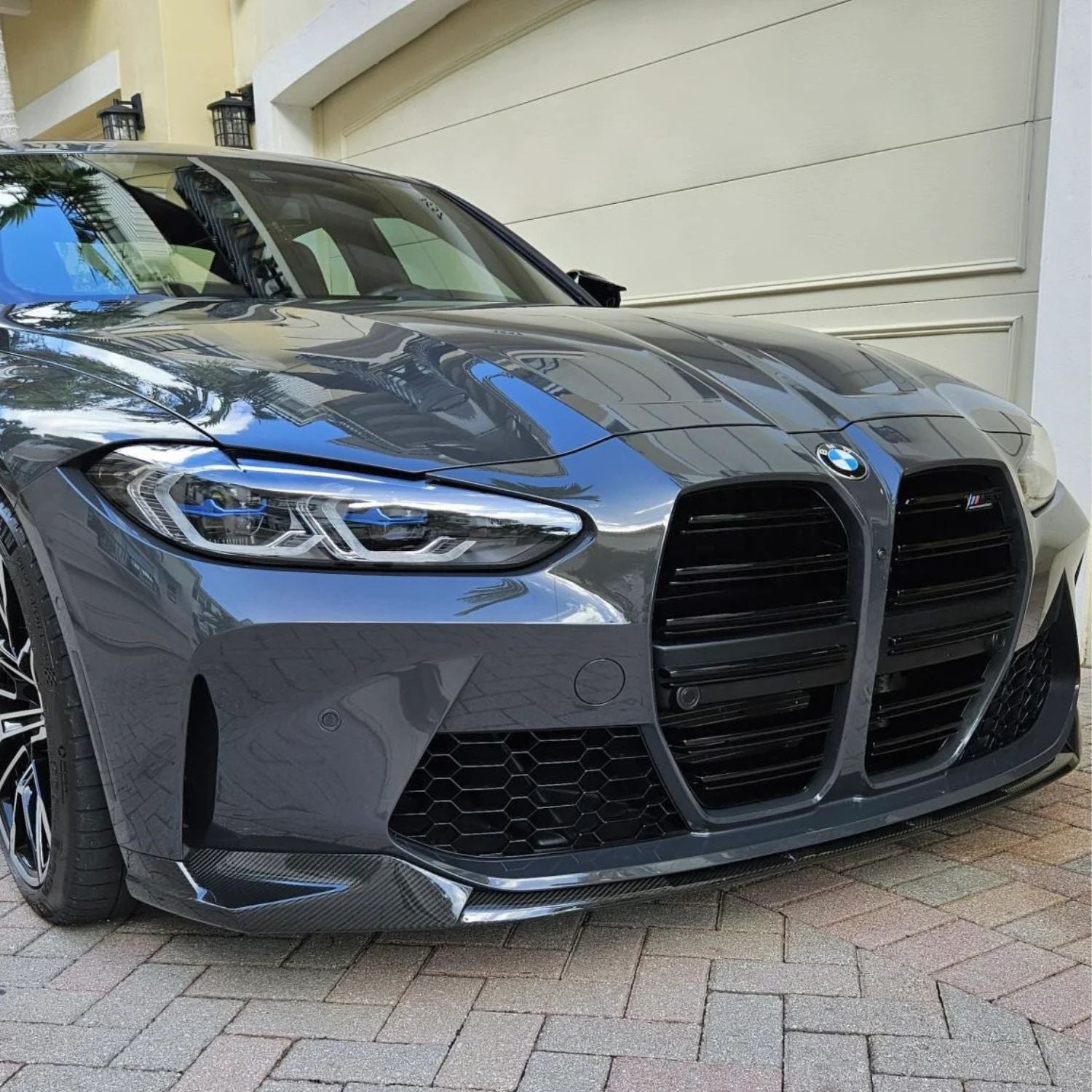 BMW M3 G80 G81 / M4 G82 G83 Pre-Preg Dry Carbon Fibre M Performance Style Front Lip Splitter By OPTIC (2021+)