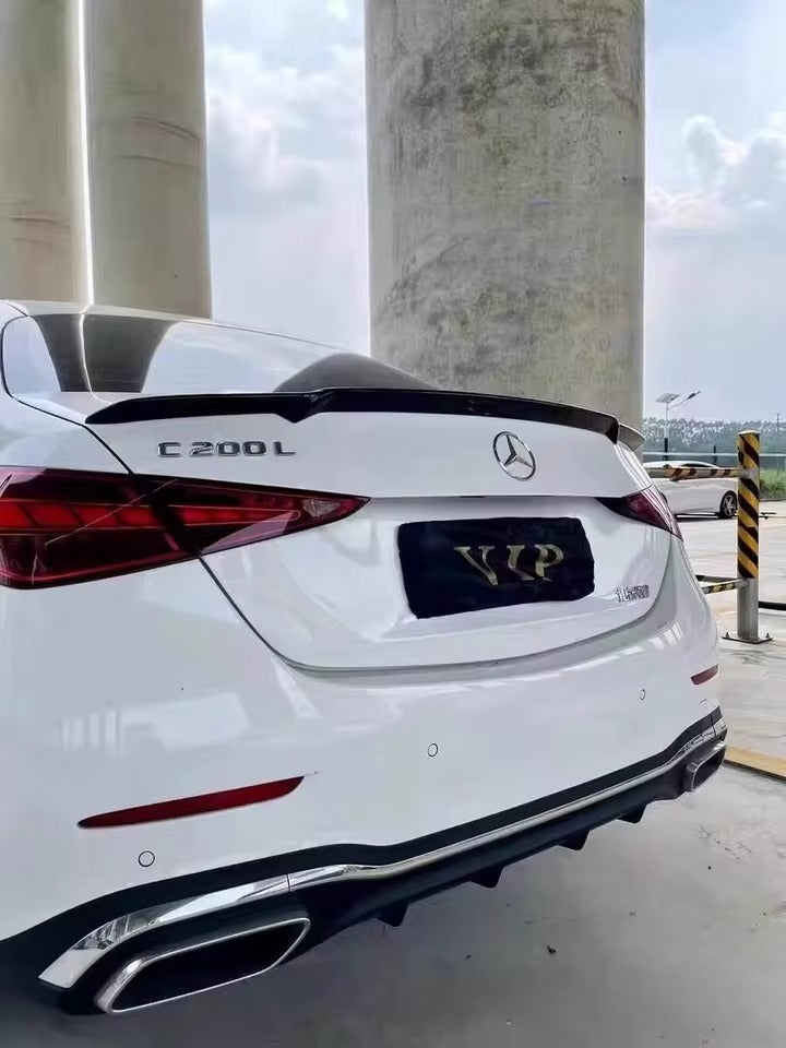 Mercedes Clase C W206 Sedán Negro Brillo Estilo Brabus Spoiler Trasero (2022+)