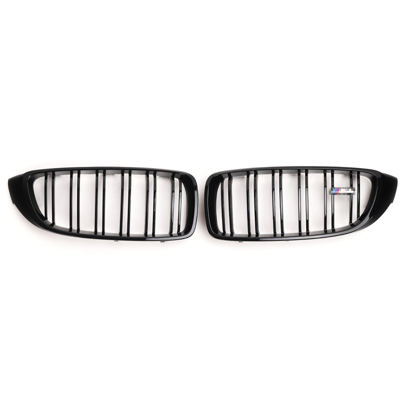 BMW 4 Series & M3 M4 Gloss Black Double Slat Front Grills F32 F33 F36 F80 F82 F83 (2014-2020)