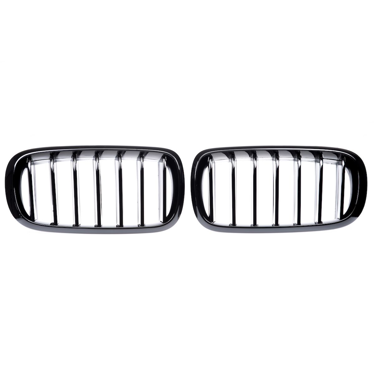 BMW X5 X6 F15 F16 Gloss Black Single Slat Front Grills (2014-2019)