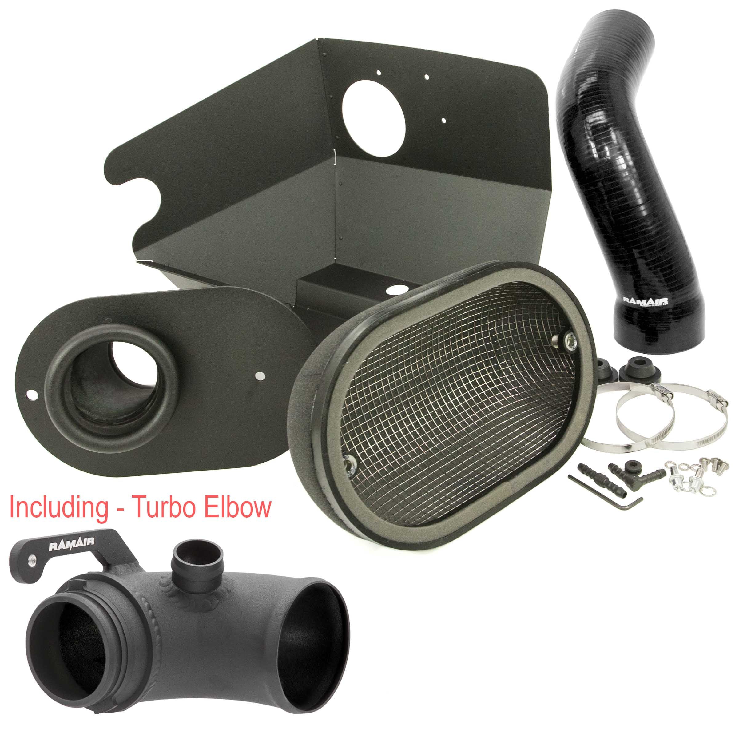 Ramair Heat Shield Intake Kit – Turbo Elbow Included – Black Intake Hose – VW MK7 Golf GTI & R, Audi A3, S3 8V, Seat Leon Cupra 280 & Skoda Octavia VRS