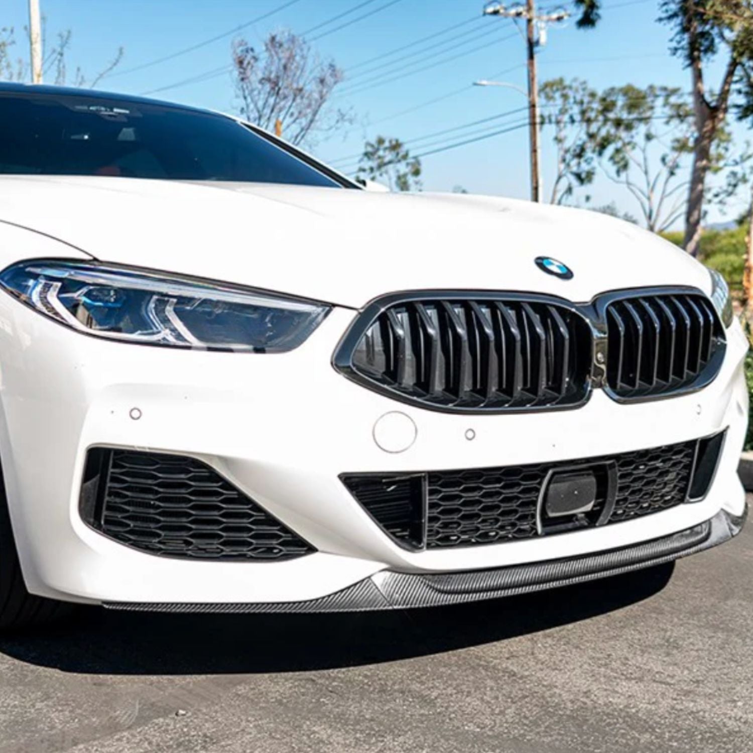 BMW 8 Series G14 G15 G16 M-Sport Pre-Preg Dry Carbon Fibre Front Lip Splitter By OPTIC (2018+)