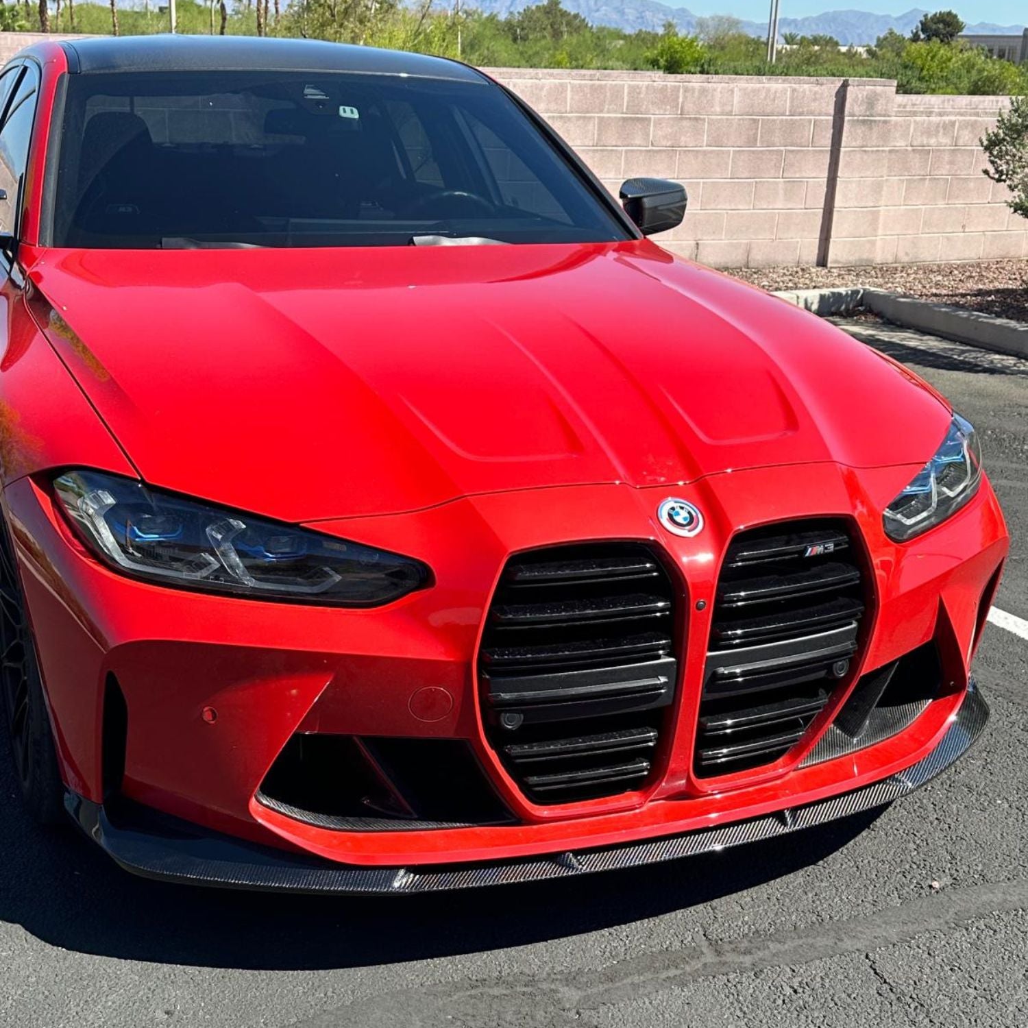 BMW M3 G80 G81 / M4 G82 G83 Pre-Preg Dry Carbon Fibre 3D Style Front Lip Splitter By OPTIC (2021+)