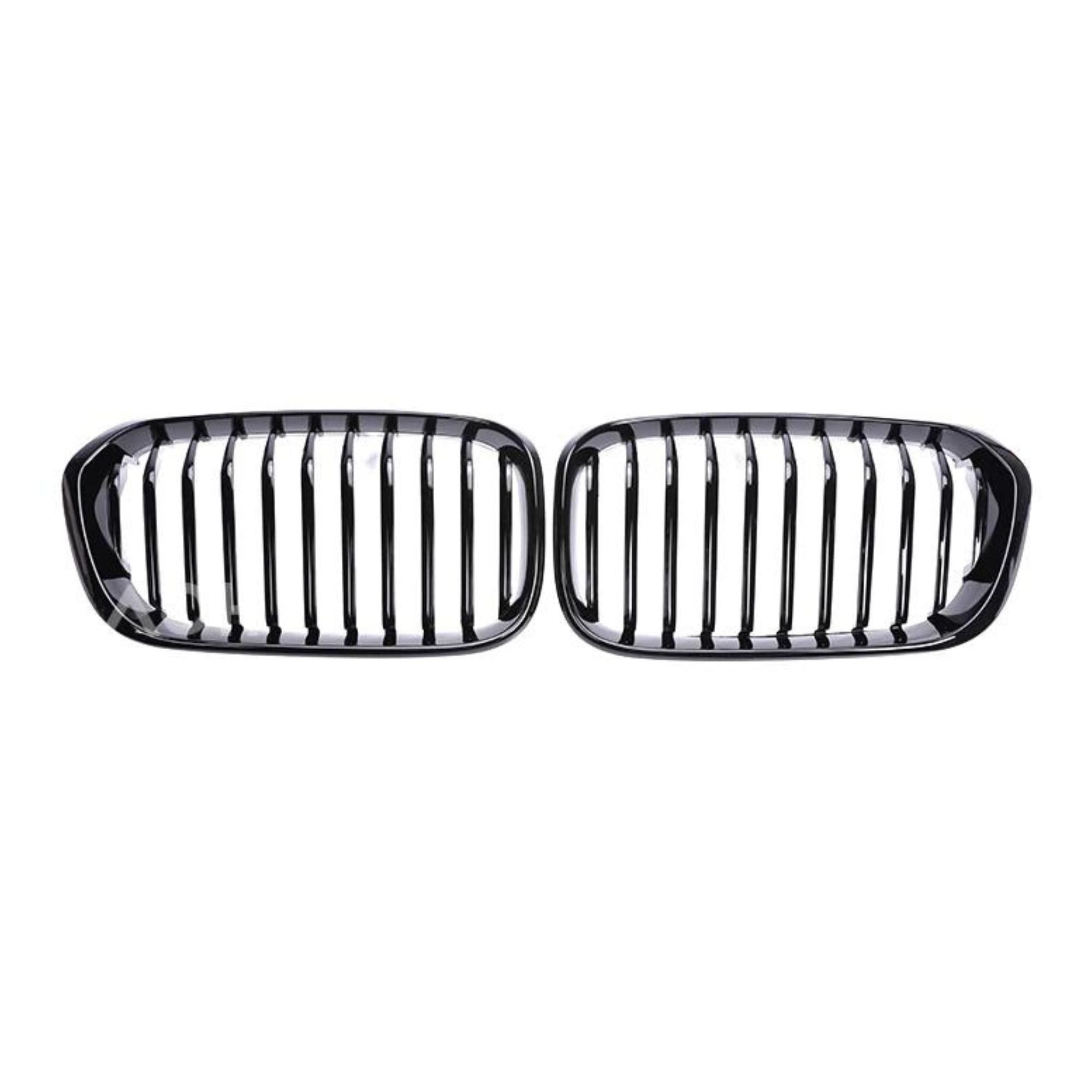 1 Series LCI Gloss Black Single Slat Front Grills F20 F21 (2015-2019) - Avoro Design