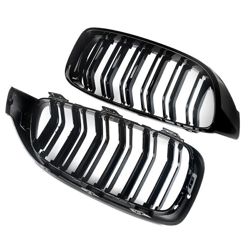 4 Series & M4 Gloss Black Double Slat Front Grills F32 F33 F36 F82 F83 (2014-2020) - Avoro Design